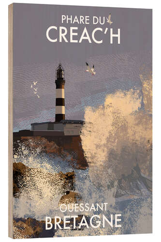 Tableau en bois Phare du Creac'h, Bretagne, France
