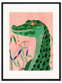 Gerahmter Kunstdruck Dschungelkrokodil