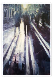 Veggbilde Sunset in Berlin: Street scene on an autumn day in Berlin - Eduard Warkentin