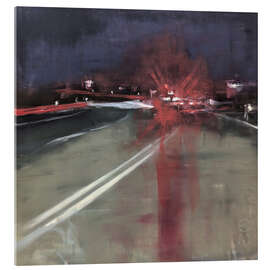 Acrylglasbild Bundesstraße 252: Nachts unterwegs im Auto - Eduard Warkentin