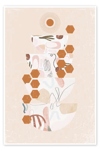 Poster Boho Harmony - Abstract Ceramic Forms