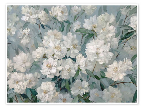 Poster Sommerliche weiße Blume