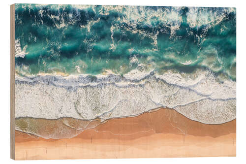 Quadro de madeira Beach and ocean aerial, Gold Coast, Australia