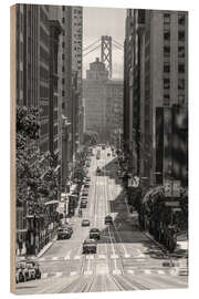 Holzbild California Street und Bay Bridge, San Francisco - Matteo Colombo