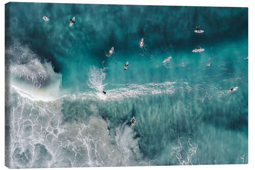 Canvas print Surfers in the ocean, Australia