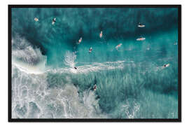 Gerahmter Kunstdruck Surfer im Ozean, Australien