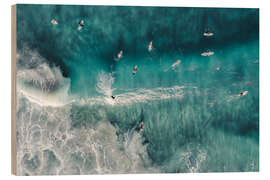 Wood print Surfers in the ocean, Australia - Matteo Colombo