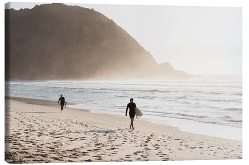 Canvas print Surfers at the beach, Australia