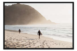 Gerahmter Kunstdruck Surfer am Strand, Australien