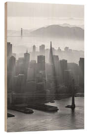 Holzbild Skyline von San Francisco, Kalifornien