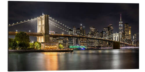 Stampa su alluminio Brooklyn Bridge and Manhattan Skyline