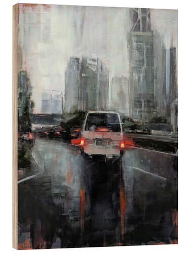Cuadro de madera Kuala Lumpur, traveling in a tropical storm