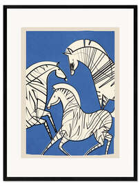 Gerahmter Kunstdruck retro Minimal Zebras