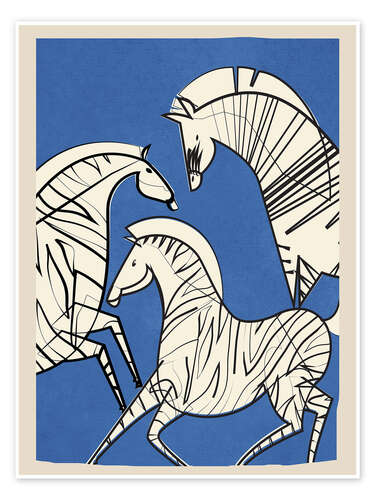Poster retro Minimal Zebras