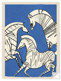 Wandsticker retro Minimal Zebras