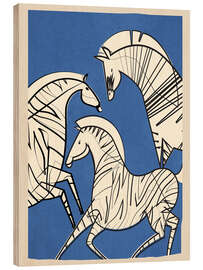 Holzbild retro Minimal Zebras