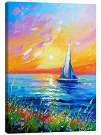 Obraz na płótnie Dawn and sailboat - Olha Darchuk