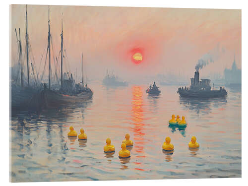 Stampa su vetro acrilico Morning quack