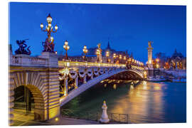 Acrylic print Seine bridge Pont Royal in the evening, Paris - Christian Müringer