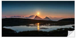 Wandsticker Mondaufgang in den Bergen bei Portlerhorn