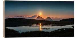 Wood print Moonrise in the mountains at Portlerhorn, Austria - Lucas Tiefenthaler