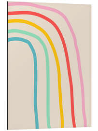 Obraz na aluminium Abstract Pastel Rainbow - apricot and birch