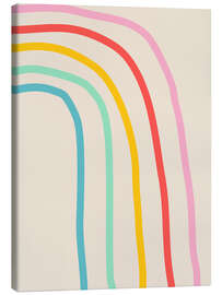Canvas print Abstract Pastel Rainbow - apricot and birch