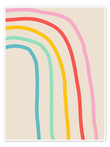 Poster Abstract Pastel Rainbow
