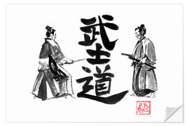 Wandsticker Samurai-Duell
