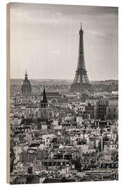 Holzbild Eiffelturm und Stadt Paris