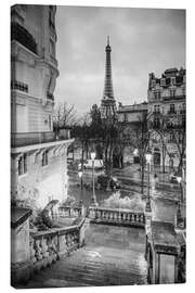 Tableau sur toile Staircase and Eiffel Tower, Paris, France - Matteo Colombo