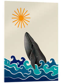 Acrylglasbild Wal springt mit der Sonne - nobelart