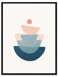 Inramat konsttryck Abstract Minimal Shapes