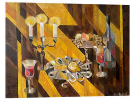 Akrylglastavla Still life with oysters and candles - Iuliia Kotenko