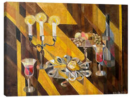 Canvas print Still life with oysters and candles - Iuliia Kotenko