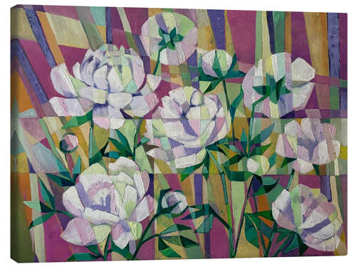 Lienzo White peonies in cubism