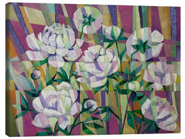 Lienzo White peonies in cubism - Iuliia Kotenko