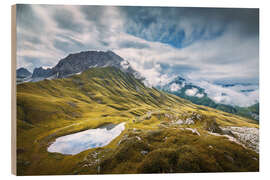 Wood print Lake Monzabon, Zürs, Austria - Lucas Tiefenthaler