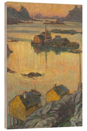 Wood print An August night, study from Northern Norway