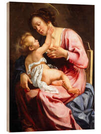 Wood print Madonna and Child, 1610 - Artemisia Gentileschi