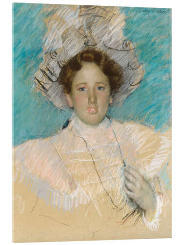 Acrylglasbild Adaline Havemeyer in einem weißen Hut