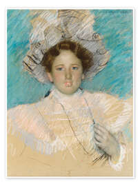 Póster Adaline Havemeyer in a white hat - Mary Stevenson Cassatt