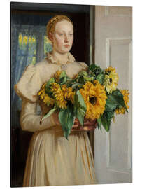 Alubild Mädchen mit Sonnenblumen, 1893