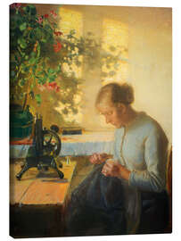 Canvas print Sewing Fisherman's Daughter, 1899 - Anna Ancher