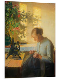 Hartschaumbild Nähende Fischerstochter, 1899