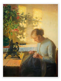Póster Sewing Fisherman's Daughter, 1899 - Anna Ancher