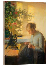 Holzbild Nähende Fischerstochter, 1899