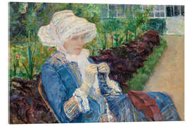 Acrylglasbild Lydia häkelt im Garten bei Marly - Mary Stevenson Cassatt