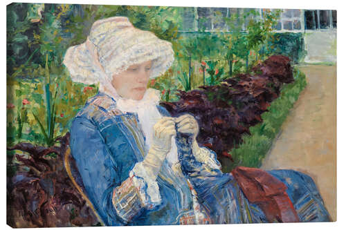 Stampa su tela Lydia is crocheting in Marly's garden
