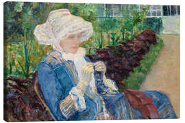 Stampa su tela Lydia is crocheting in Marly's garden - Mary Stevenson Cassatt